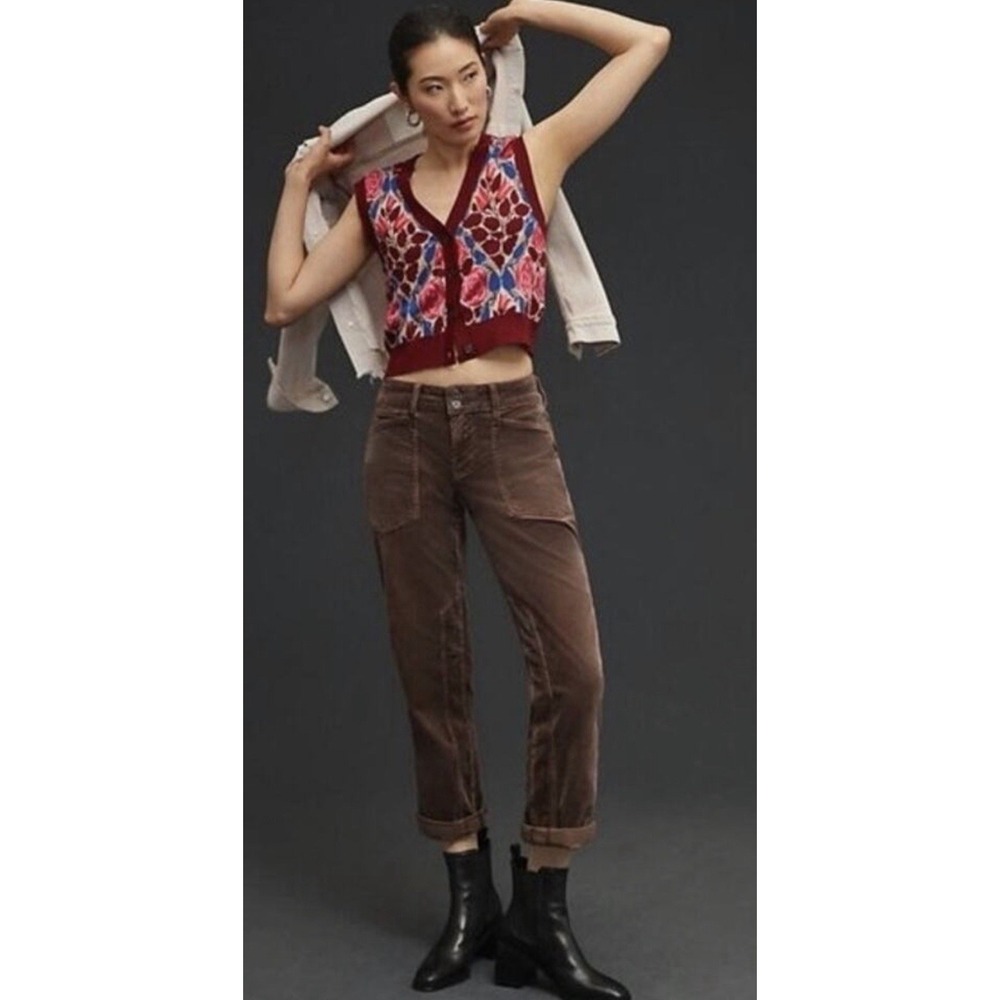PILCRO Anthropologie 31 T Tall The Wanderer Corduroy Pants Brown $138 Relaxed
